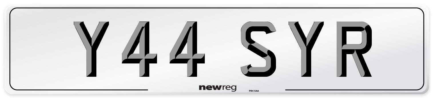 Y44 SYR Number Plate from New Reg